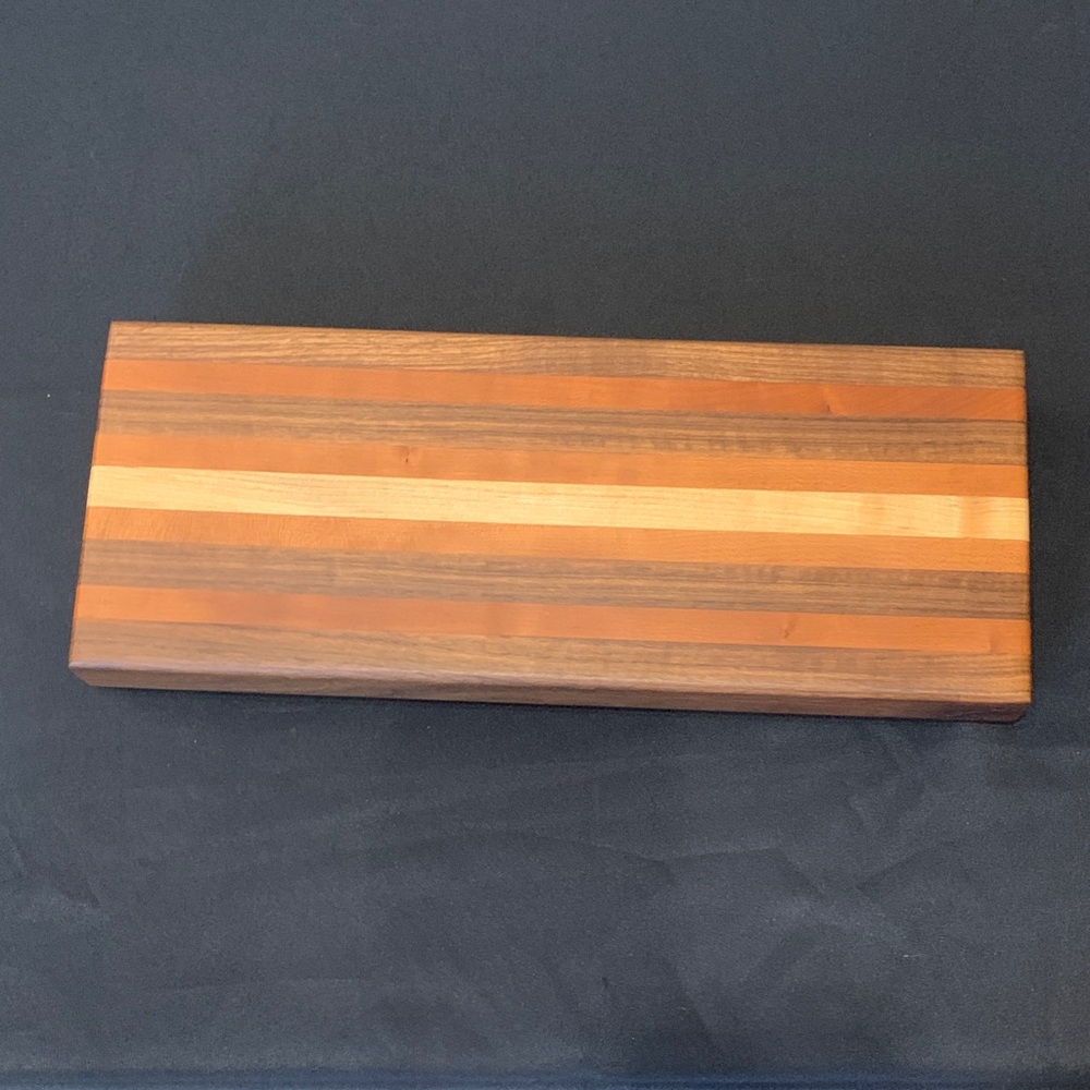 Handcrafted Maple, Black Walnut & Cherry Cutting Board